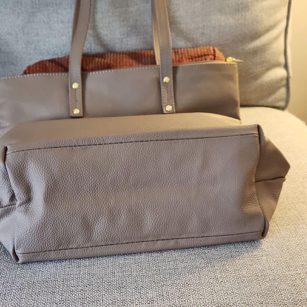 Joy Mangano Taupe Tote Bag - Picture 4 of 7